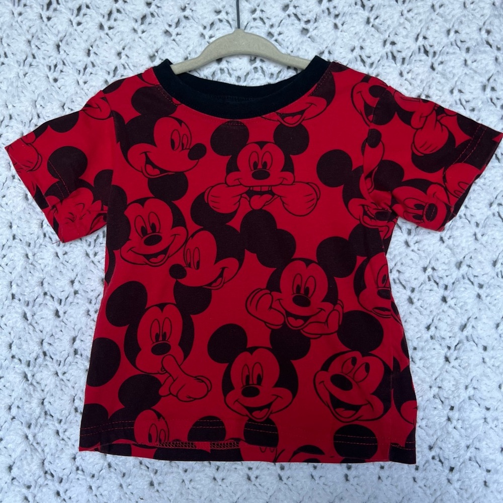 Disney Baby Red and Black Mickey Mouse Tee